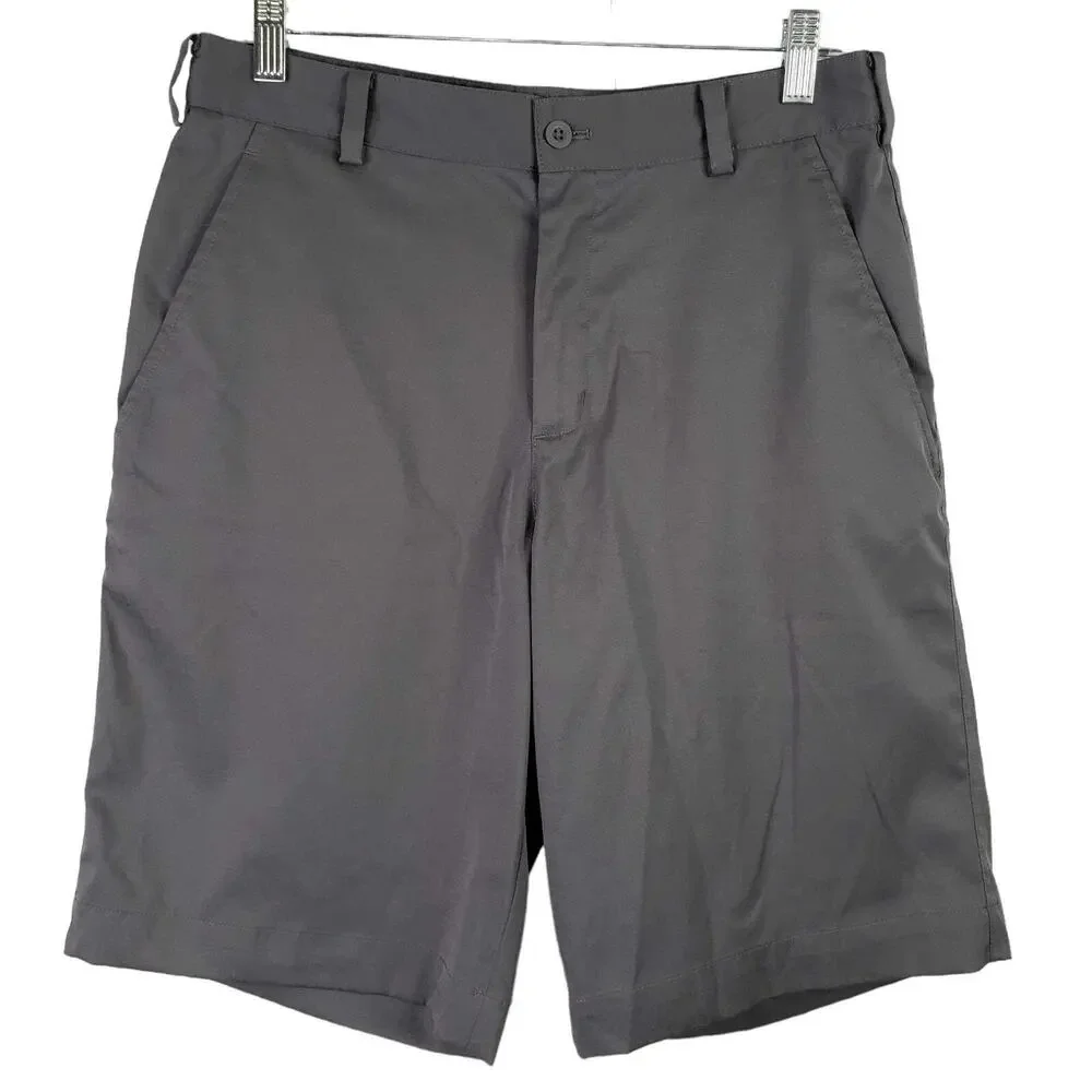 Nike Golf Shorts Mens Size 30 Dark Gray Flat Front Chino Pockets Modern Stretch